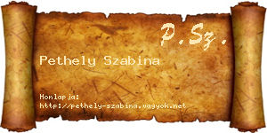 Pethely Szabina névjegykártya